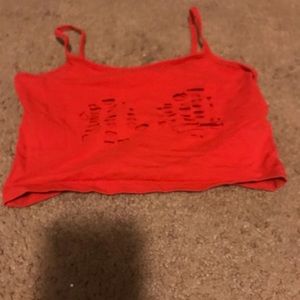 Cropped top tank top.